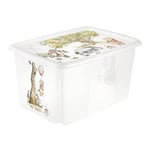 keeeper Winnie l'Ourson Boîte de Rangement avec Couvercle, Pivotante et Empilable, Pour Enfants, 45 L, Karolina, Natural Transparent