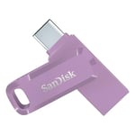 SanDisk Ultra Dual Drive Go, 1 To Flash Drive, Clé USB C (pour Android Smartphone Stockage, Tablettes, Mac et PC, jusqu'à 400 Mo/s, Connecteurs USB Type-C et USB Type-A réversibles) Lavender