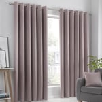 Fusion Strata Dim Out Woven Eyelet Curtains - Blush Pink Width 168Cm X Drop 183Cm