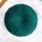 Lntyq - Coussin décoratif rond en velours - Petit coussin décoratif en velours - Convient pour le salon, le canapé, le lit, le sol - 34,8 cm (vert