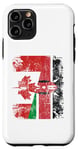 Coque pour iPhone 11 Pro Demi drapeaux canadiens kenyans | Kenya Canada vieilli vintage