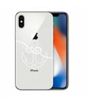 Coque Iphone X XS ancre blanc transparente