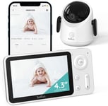 BOIFUN Wifi Video Baby Monitor Camera, App & Screen Control,1080P 360° Camera, &