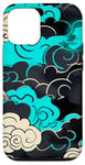 Coque pour iPhone 12/12 Pro Turquoise au-dessus des nuages, graphique de couleur turquoise