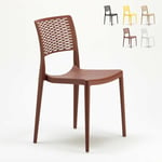 Ahd Amazing Home Design - Chaise de cuisine salle à manger bar et jardin en polypropylène empilable et légère Cross Couleur: Marron