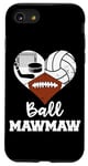 iPhone SE (2020) / 7 / 8 Ball MawMaw Funny Football Volleyball Hockey Maw Maw Heart Case