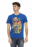 Trussardi Action Mens Blue Cotton T-Shirt - Size Medium