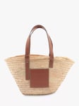 Pre-loved LOEWE Palm Leaf and Calfskin Large Basket Bag, Neutral