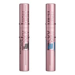 Maybelline New York - Lot de 2 Mascaras Volume & Longueur - Sky High + Sky High Waterproof - Teinte : Very Black - 2 x 7,2 ml