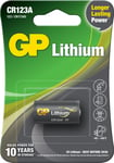 GP CR123A Lithium batteri, 1 stk.