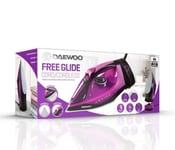 Daewoo Cordless 2200W SDA1592 Free Glide Steam Iron Ceramic Soleplate -Purple