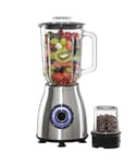 Daewoo Glass Jug Blender With Coffee And Herb Grinder, 500W, 1.5 Litre Capacity, Non-Slip Feet, 5 Speed Settings, Pulse Function, Easy Pour Spout, Durable Stainless Steel Blades, Sleek Design, Silver