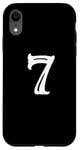 iPhone XR Number 7 in white large bold American west style font Case