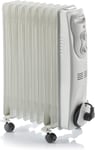 - Radiateur À Huile Électrique Oinine, 2000W, 9 Modules, Efficace Économie D'Énergie, Silencieux, Thermostat Réglable, Chauffage Pour 22M², Blanc, Métal Polypropylène Abs