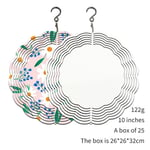 4Pack 10 Pouces Sublimation Wind Spinner Blanks, Double Face Hanging 3D Wind Sculpture pour Outdoor Garden Decoration