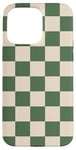 iPhone 15 Pro Max Green and Cream Classic Checkered Big Vintage Checkerboard Case