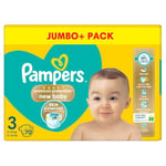 Pampers Premium Protection New Baby Size 3, 70 Nappies, 6kg - 10kg, Jumbo+ Pack, Pampers' Nº1 Comfort & Protection for Sensitive Skin