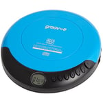 groov-e RETRO Compact CD Player - Personal Music Player with CD-R & CD-RW Playback - Anti-Skip Protection, Programmable Tracks - Earphones Included - Micro-USB or Battery Powered - Blue
