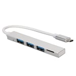 USB-C-docka 4-i-1 Typ C till USB 2.0 Minneskort Mini Bärbar Silver Typ C Dockningsstation för Desktop Laptop