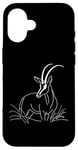 Coque pour iPhone 16 Sable Antelope Antelope Line Art Mammifère Art Zoologiste