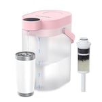 Waterdrop FreshTaste 𝐒𝐨𝐟𝐭𝐞𝐧 𝐖𝐚𝐭𝐞𝐫 Electric Water Filter Jug, 4L Instant Water Filter Dispenser for Fridge, Reduce Chlorine, Lead, Copper, Purify, Pink (Replacement Filter: WD-EWFS)