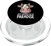 Just Another Day In Paradise Cow Humour Sarcasme Femmes Hommes PopSockets PopGrip pour MagSafe