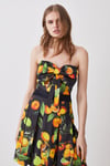 Italian Signature Stretch Citrus Bow Mini Dress