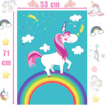 Funnlot Party Games for Kids Pin the Horn on the Unicorn Unicorn Party Supplies