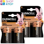 4 Duracell Plus D Alkaline Batteries Mn1300 1.5V Torcia Exp 2031 2Bl New