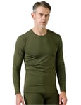 LAPASA Haut Thermique Homme Maillot de Corps à Manches Longues sous-Vêtements Chauds Automne/Hiver M09 Vert Olive (1 Haut) M