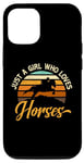 Coque pour iPhone 15 Pro Rétro Just A Girl Who Loves Horses Horse Rider Equestrian