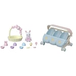 SYLVANIAN FAMILIES - Le Coffret de Pâques - 5531- Figurines Prêt-à-Jouer - Mini Poupées & La Poussette Triple - 5533 - Meubles et Accessoires Poupée - Mini Poupées