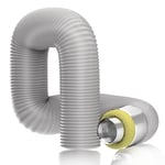 Hon&Guan Tuyau d'évacuation d'air en PVC Aluminium - Isolant Thermique et Acoustique 100 mm Conduit Tube de Ventilation Flexible - pour Climatisation, Aérateur, Sèche-linge, Hotte (ø100mm*2.5m)