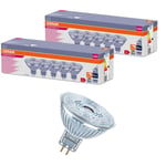 10x Osram LED 4000K 12V Ampoule MR16 4.9W/940 36º GU5.3 350 Lumen Dimmable Ø