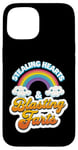 Coque pour iPhone 15 Stealing Hearts & Blasting Pets Funny Valentines Rainbow