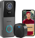 MKEOLGE 2K HD Doorbell Camera Wireless with Included Ring Chime, Smart Video for