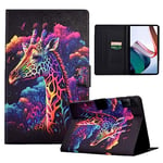 LSPCASA Redmi Pad Coque pour Xiaomi Redmi Pad 10.61 Support en Cuir PU Folio Xiaomi Redmi Pad Coque Prise en Charge du Réveil/Veille Automatique Housse Tablette Xiaomi Redmi Pad Girafe