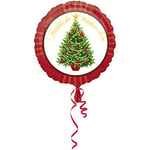 Amscan 3286501 – Ballon standard en aluminium joyeux Noël, diamètre 43 cm, arbre de Noël, sapin de Noël, ballon d'hélium, fête, décoration de Noël