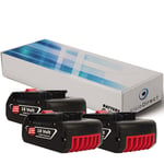 Lot de 3 batteries 18V 4000mAh pour Bosch GDS 18V-LI HAT - Soci?t? Fran?aise -