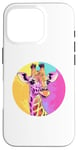 Coque pour iPhone 16 Pro Girafe colorée pour les amoureux des animaux Pop Art