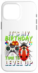 Coque pour iPhone 16 Pro Max It's My Birthday Ladybug Time to Level Up Jeu vidéo