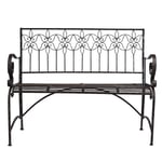 Banc Jardin Fer Gris 114x46x91cm