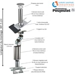 Kit conduit isolé sortie toiture avec dévoiement Inox-Galva et Inox-Inox Poujoulat Diamètre 150 Configuration du conduit Déport : 21 cm Longueur :