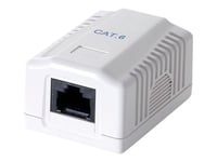 Logilink - Ytmonterat Uttag - Cat 6 - Utp - Rj-45 - Kritvit, Ral 9010