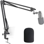 AT2020 Support de Micro avec Bonnette - Pied de Micro avec Anti Pop en Mousse pour Audio Technica AT2020 AT2020 USB + Microphone AT2035 par