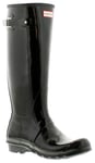 Hunter Womens Original Tall Gloss Wellington Boots - Black Rubber - Size UK 3