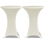 Housse de table ø 80 cm Crème extensible 2 pcs Vidaxl Crème