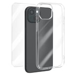 Avizar Coque pour iPhone 15 Plus Silicone Gel et Verre Trempé 9H Transparent