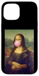 Coque pour iPhone 15 Pink Bubble Gum Mona Lisa Pop Art Da Vinci