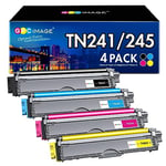 GPC Image Compatible Cartouche de Toner Remplacement pour Brother TN241 TN245 pour MFC-9330CDW DCP-9020CDW MFC-9340CDW HL-3140CW HL-3150CDW MFC-9140CDN HL-3170CDW (Noir Cyan Magenta Jaune, 4-Pack)